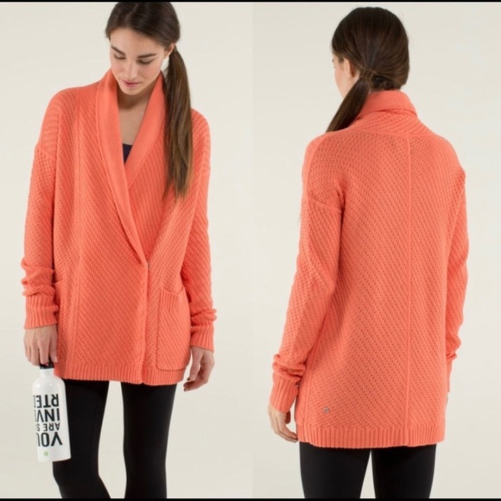 lululemon athletica Orange Cardigan Sweater